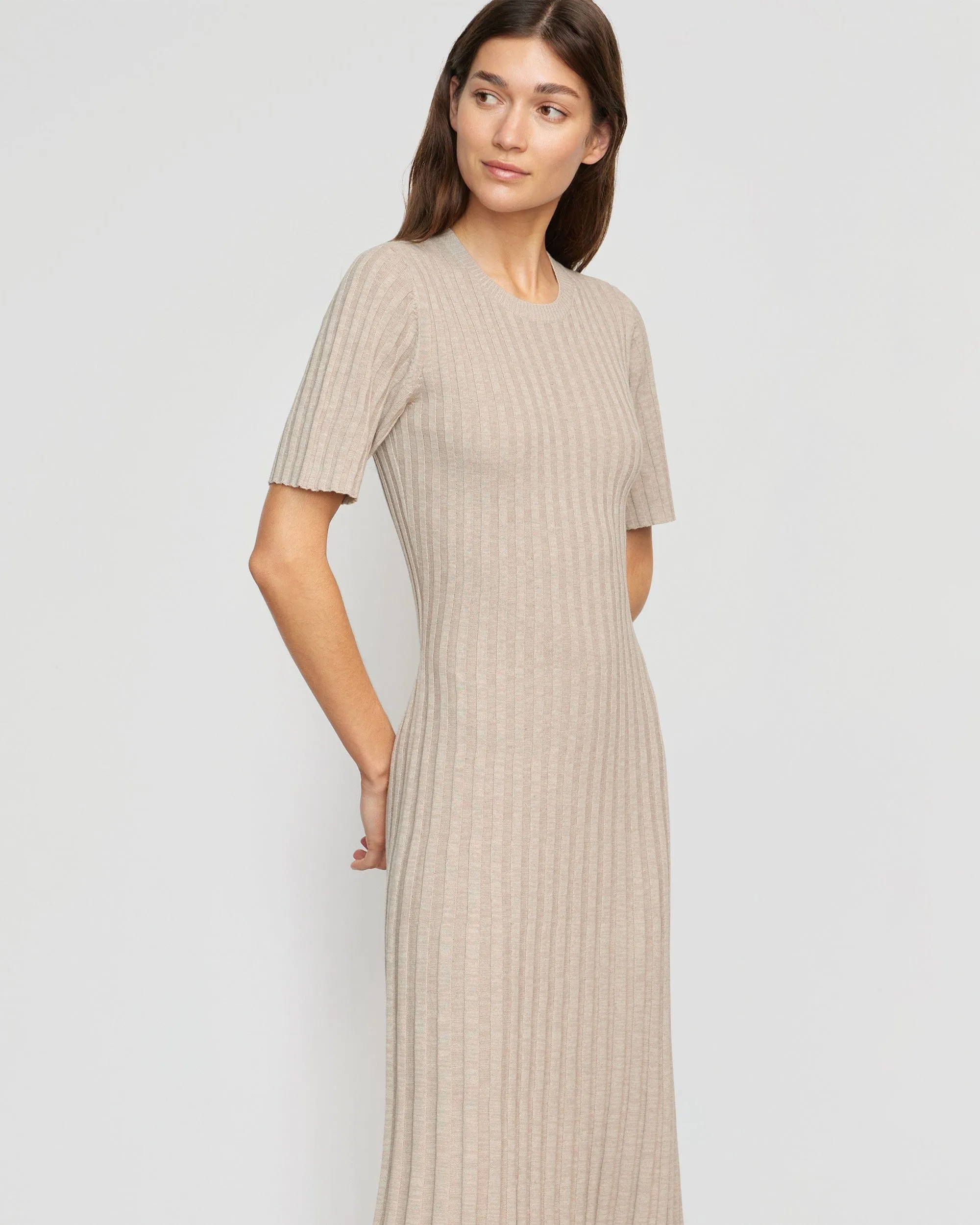 Fena Wide-Ribbed Sweater Dress