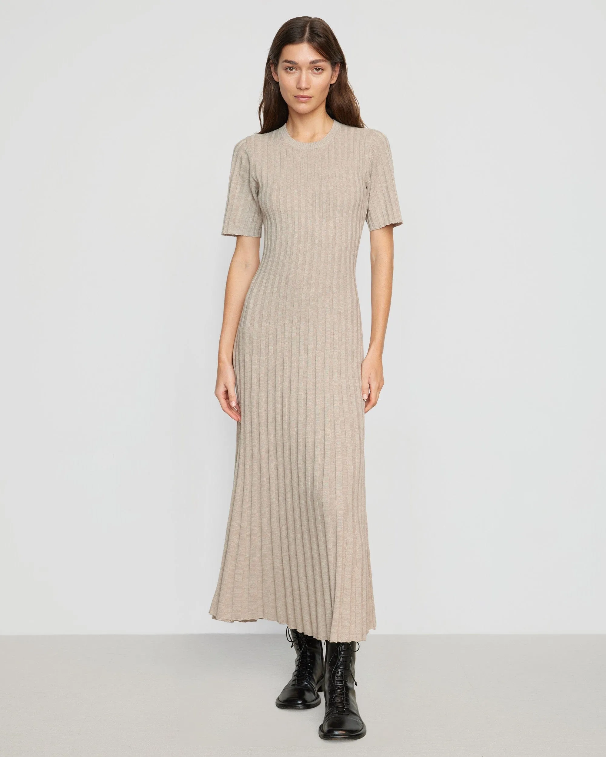 Fena Wide-Ribbed Sweater Dress