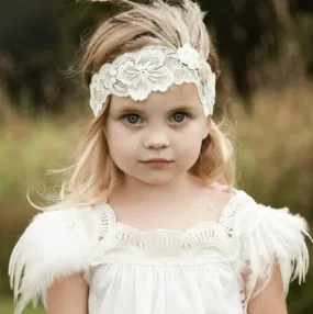 Flowergirl Feather Dress - Snow