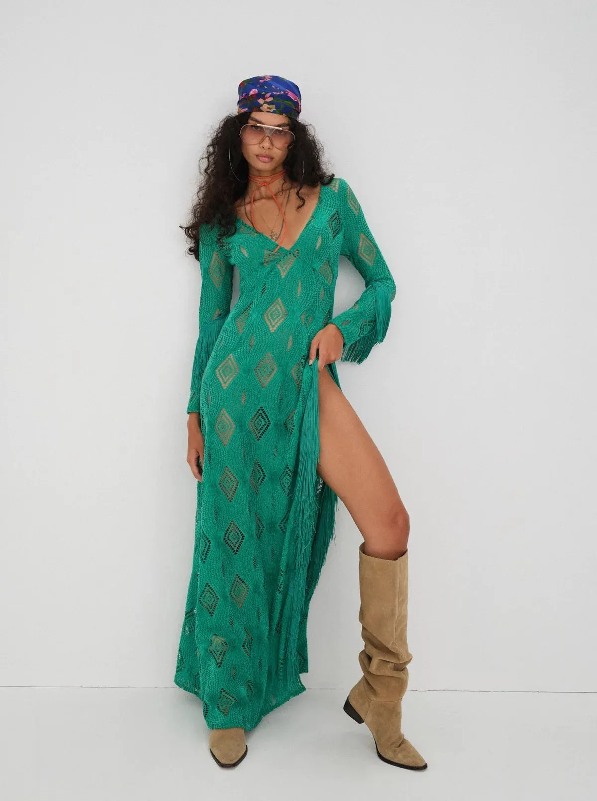 For Love & Lemons - Victoria Maxi Dress - Green