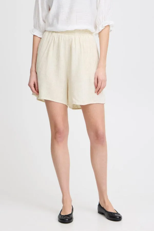 Fransa Linen Blend Shorts Birch