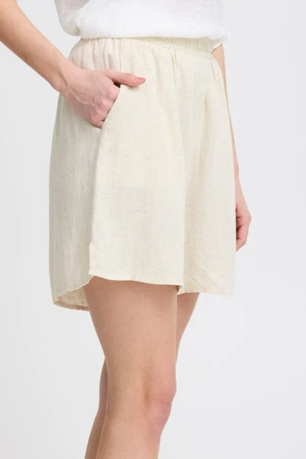 Fransa Linen Blend Shorts Birch