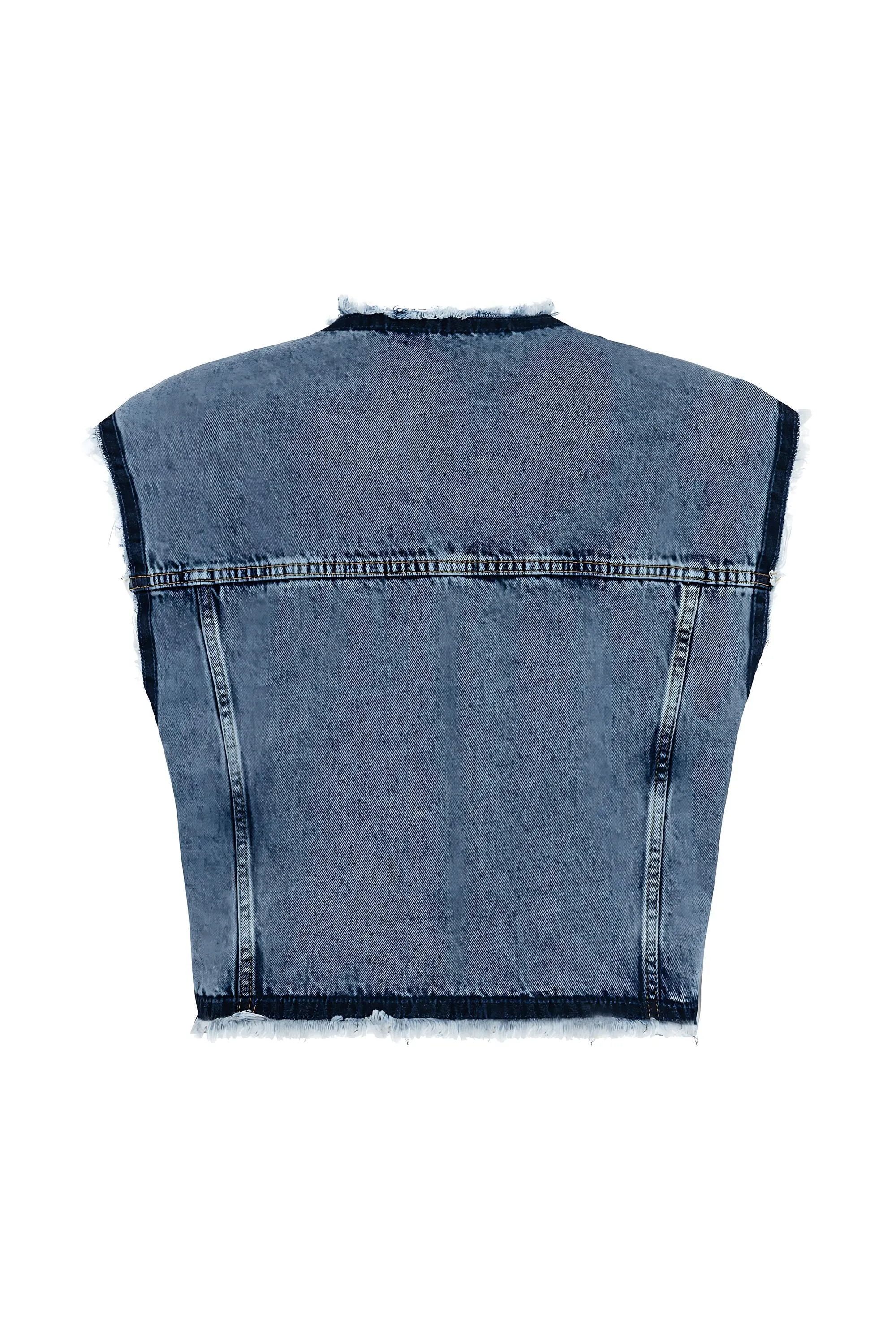 Fringed Jean Vest