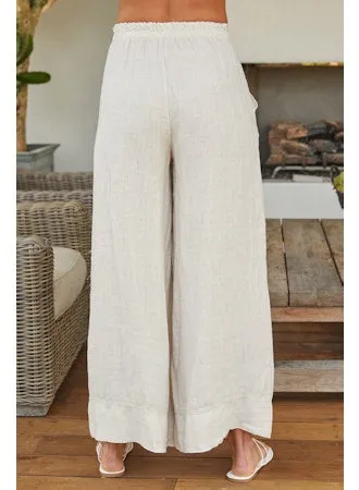 INGRID PALAZZO LINEN PANTS