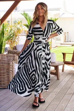 JAASE BOLD BEAUTY PRINT INDIANNA MAXI DRESS