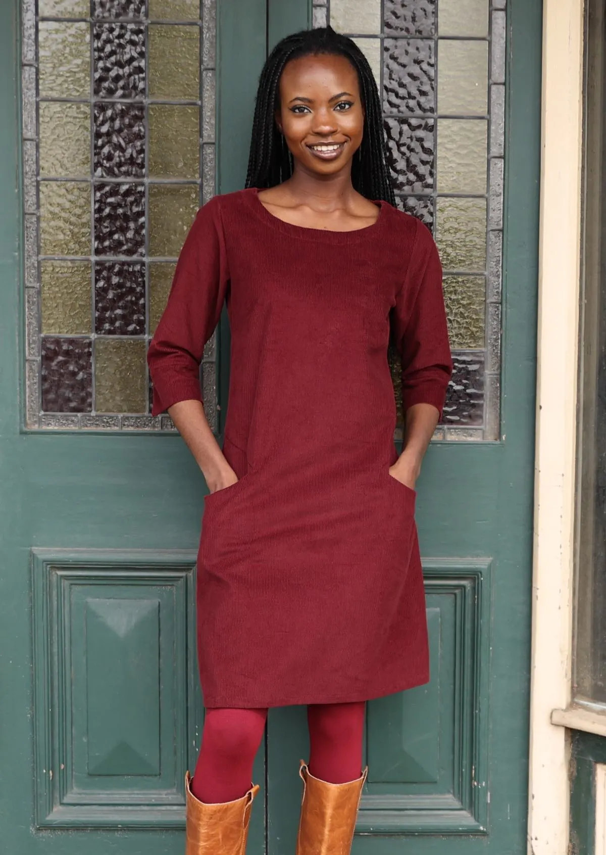 Jamie Corduroy Dress Zinfandel