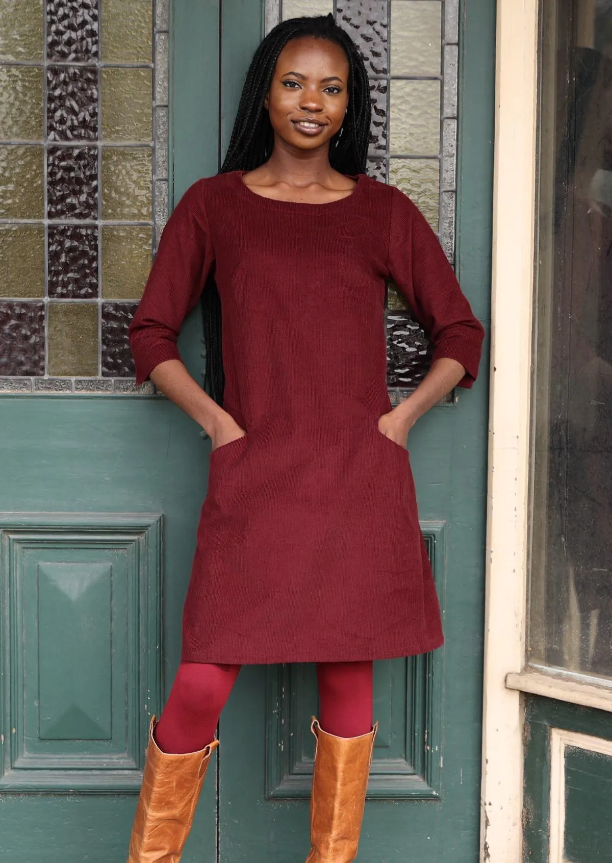 Jamie Corduroy Dress Zinfandel