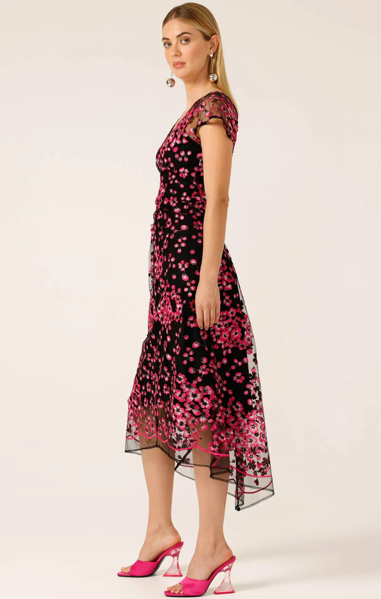 Joan Orchid Dress - Pink/Black