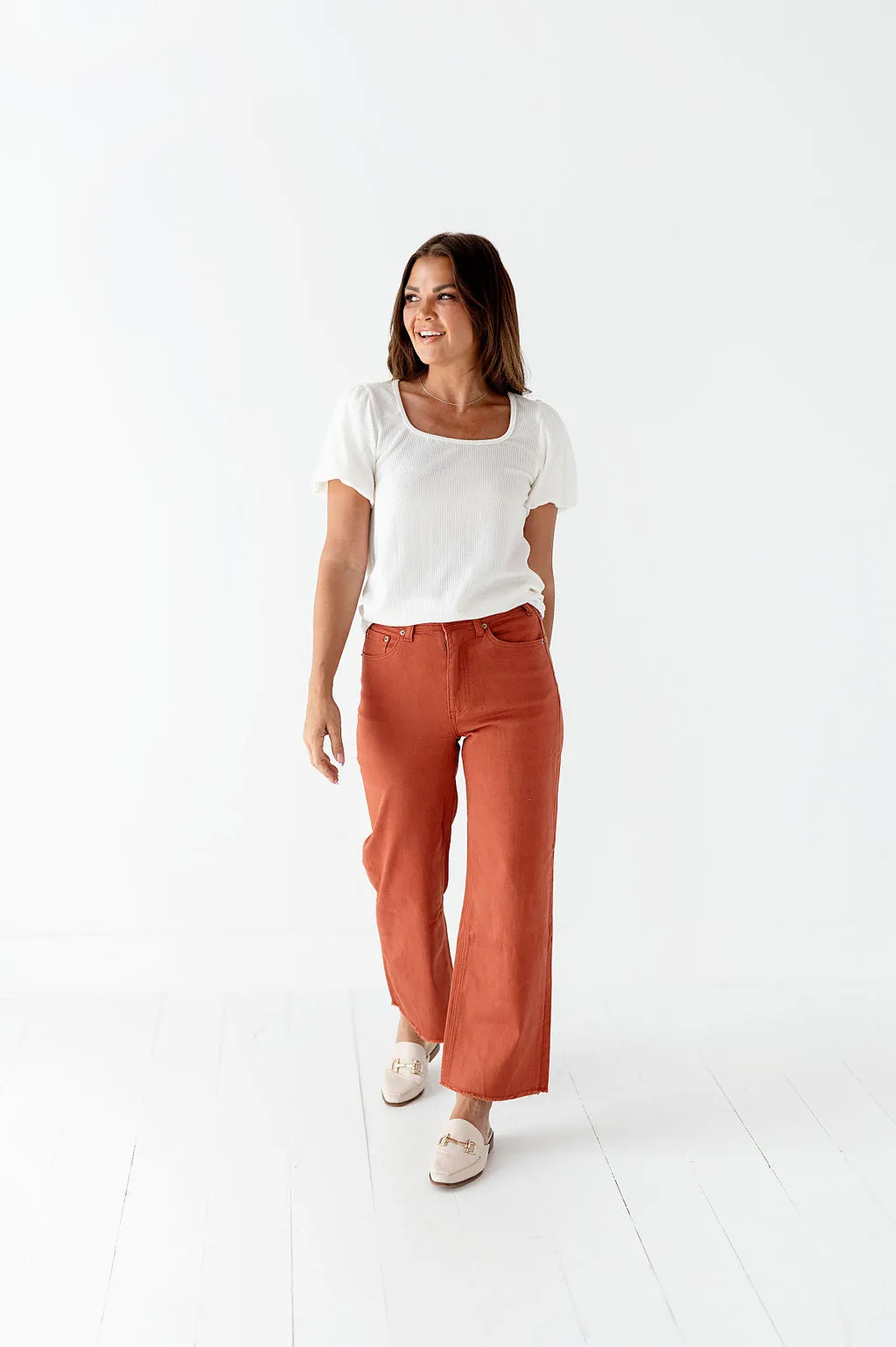 Kai High Rise Jeans in Orange Clay