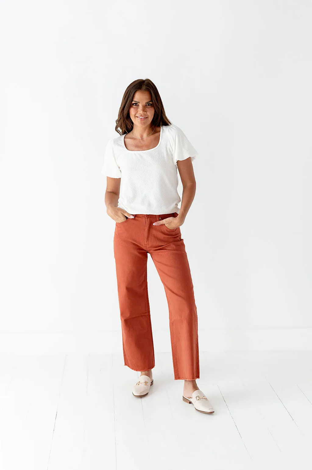 Kai High Rise Jeans in Orange Clay