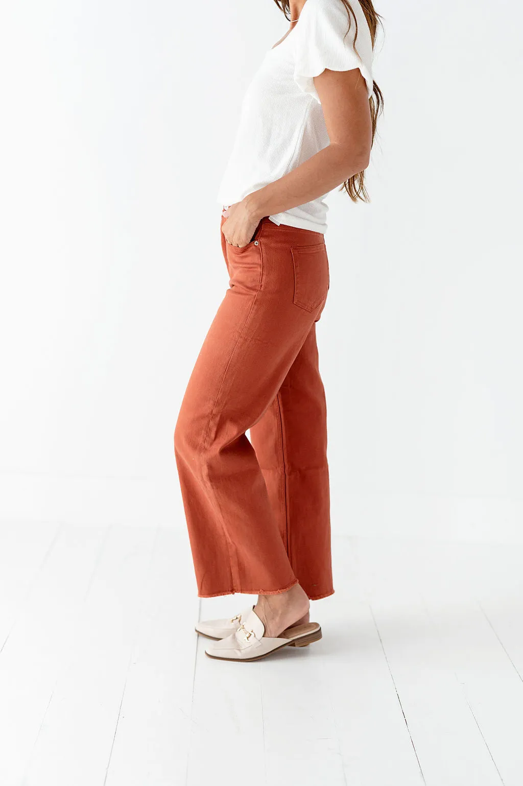 Kai High Rise Jeans in Orange Clay