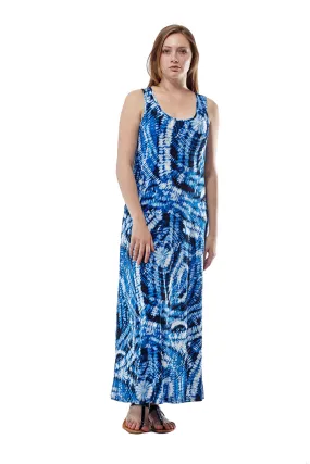 La Cera Paisley Tie Dye Print Maxi Dress