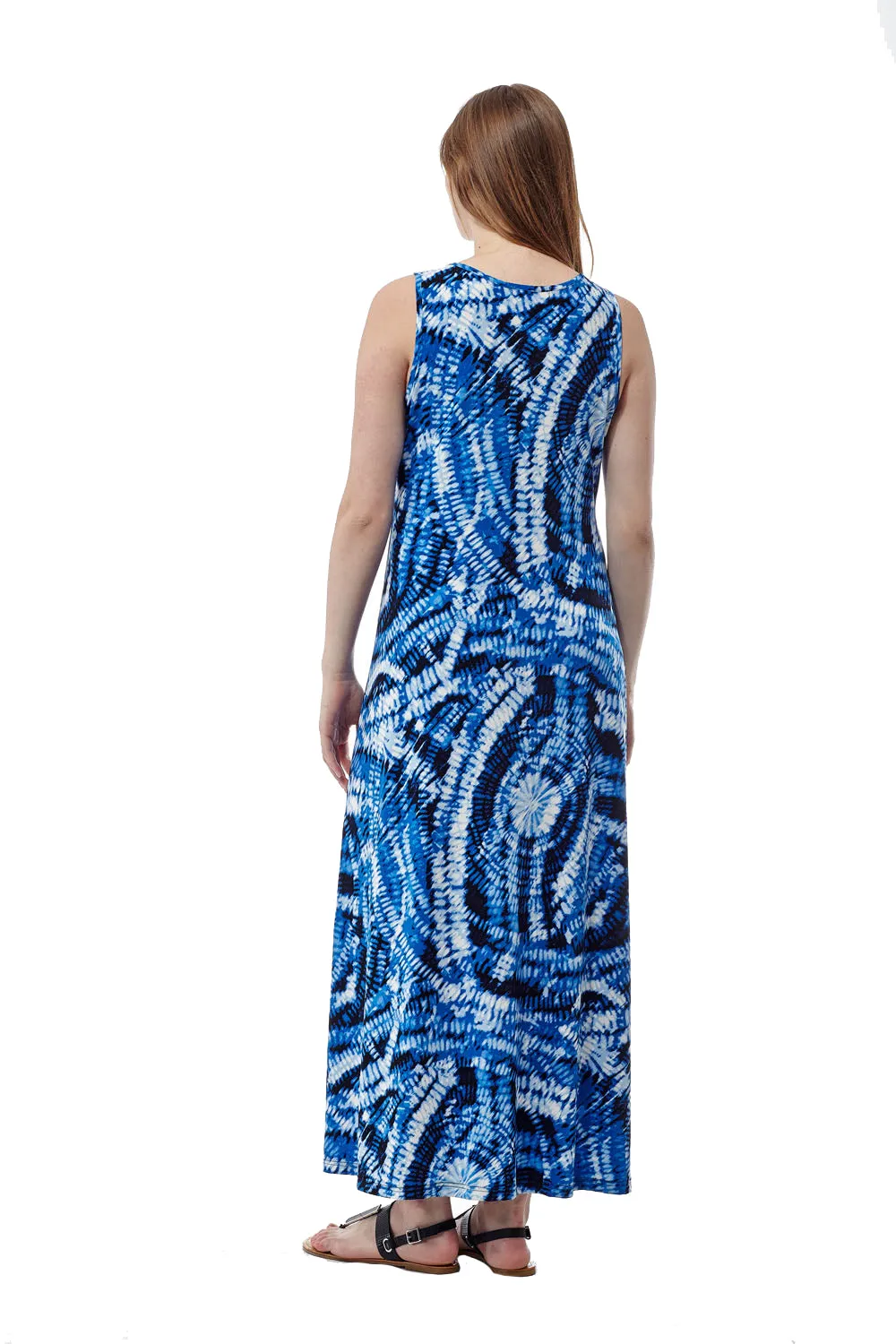 La Cera Paisley Tie Dye Print Maxi Dress