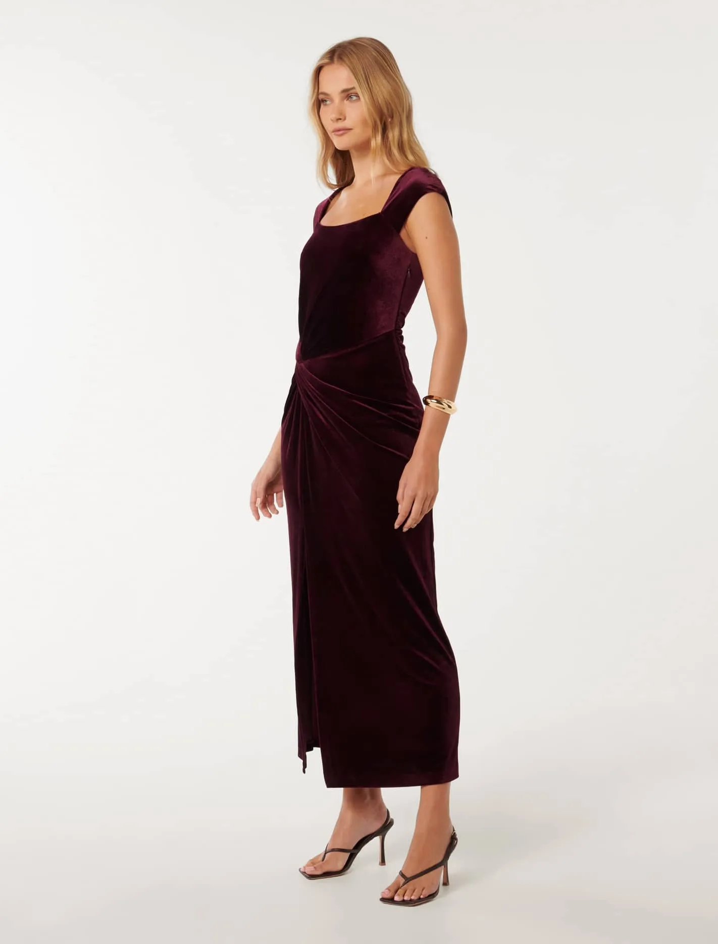 Lara Cap Sleeve Velvet Dress