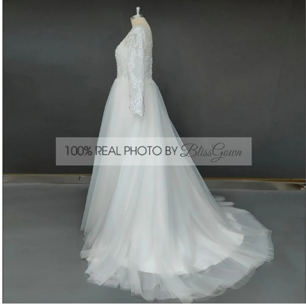 Long Sleeve A-Line Wedding Dress