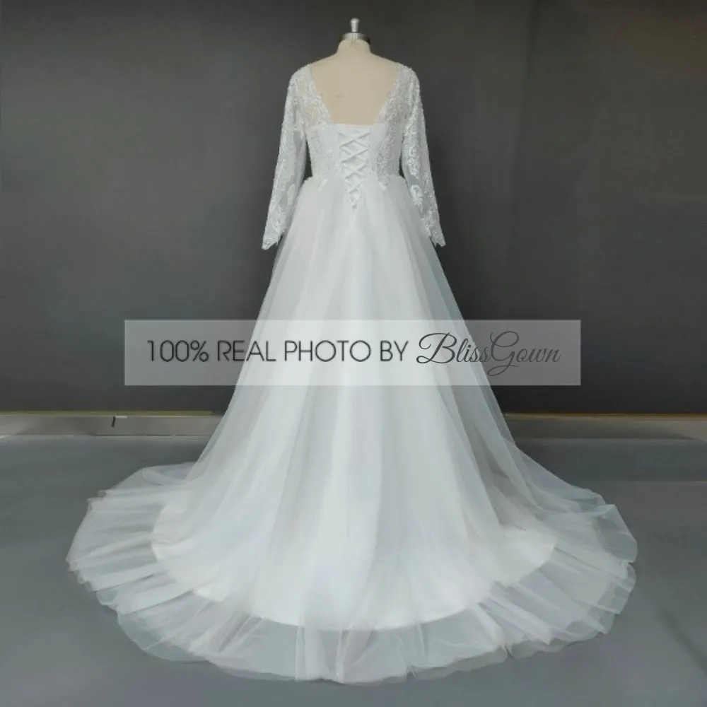 Long Sleeve A-Line Wedding Dress