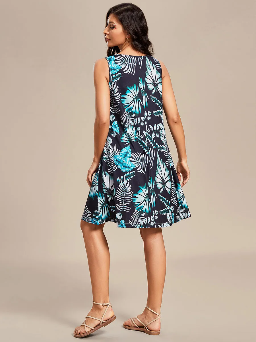 Loose A-Line Printed Strapless Wholesale Cocktail Dresses