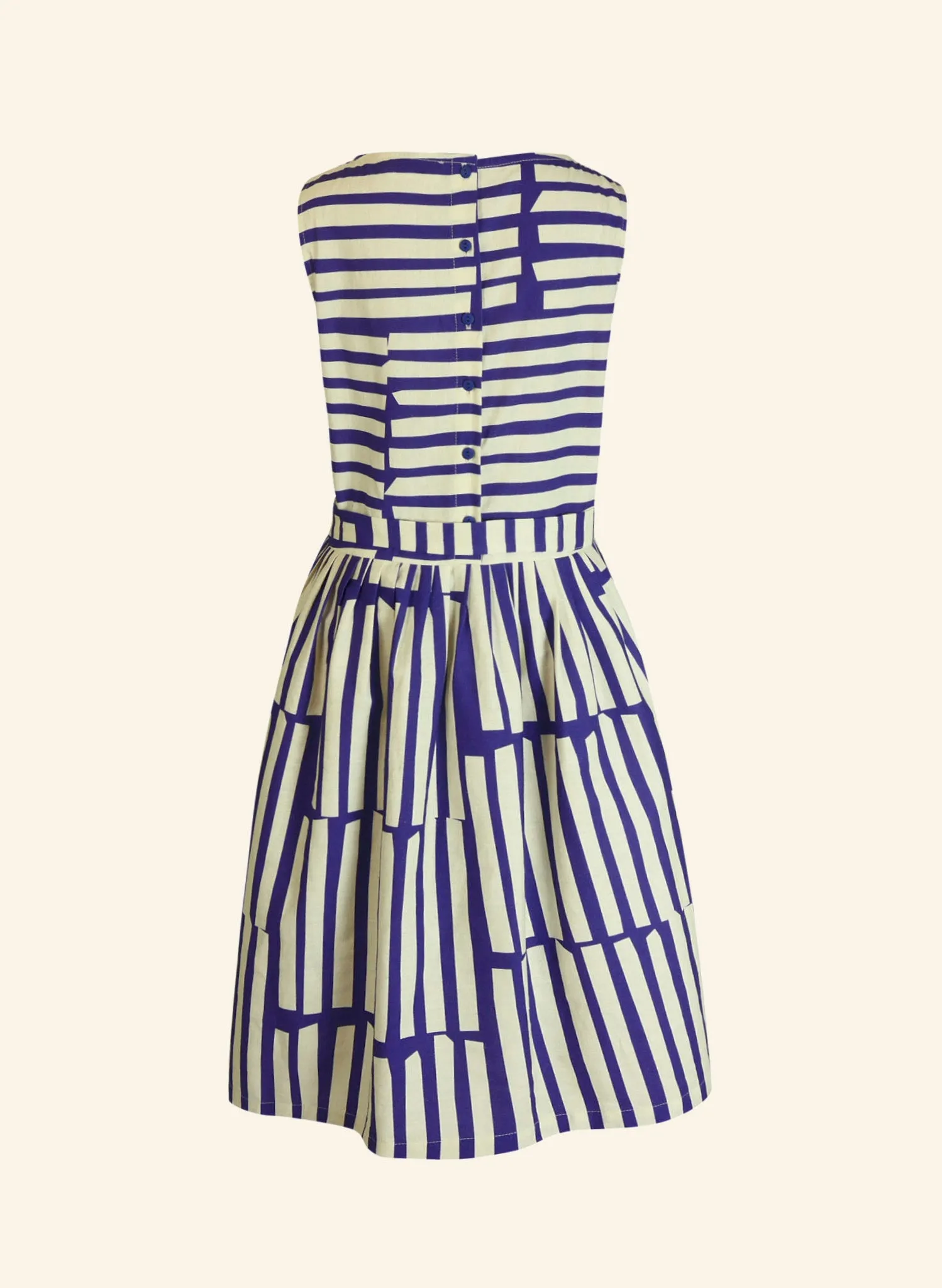 Mabel Dress - Navy Box Stripe