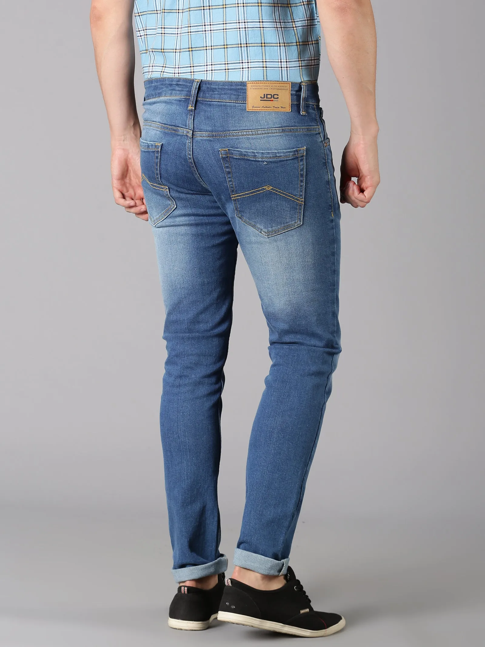 MEN'S BLUE WASHED SLIM FIT JEANS