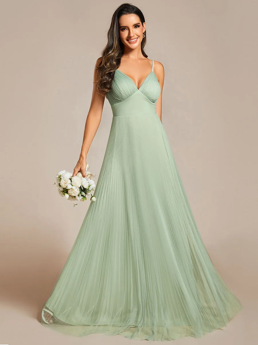 Mesh Contrast Wholesale Bridesmaids Dresses With Spaghetti Straps