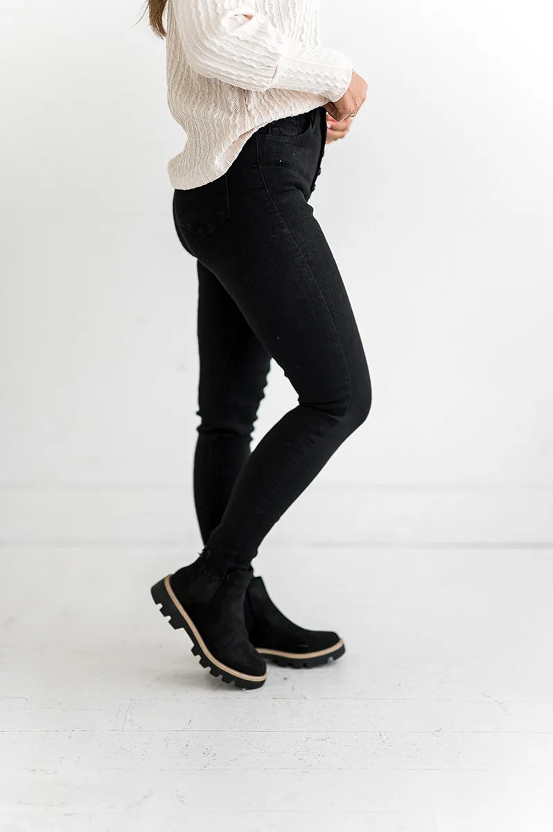 Mikey Black High Waisted Skinny Jeans - Kancan - Size 1, XL & 3XL Left