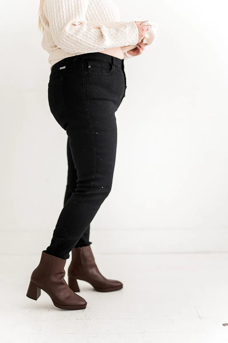 Mikey Black High Waisted Skinny Jeans - Kancan - Size 1, XL & 3XL Left