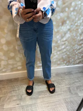 Mom Fit Mid wash Denim Jeans