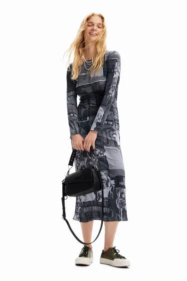 Newspaper Midi Dress