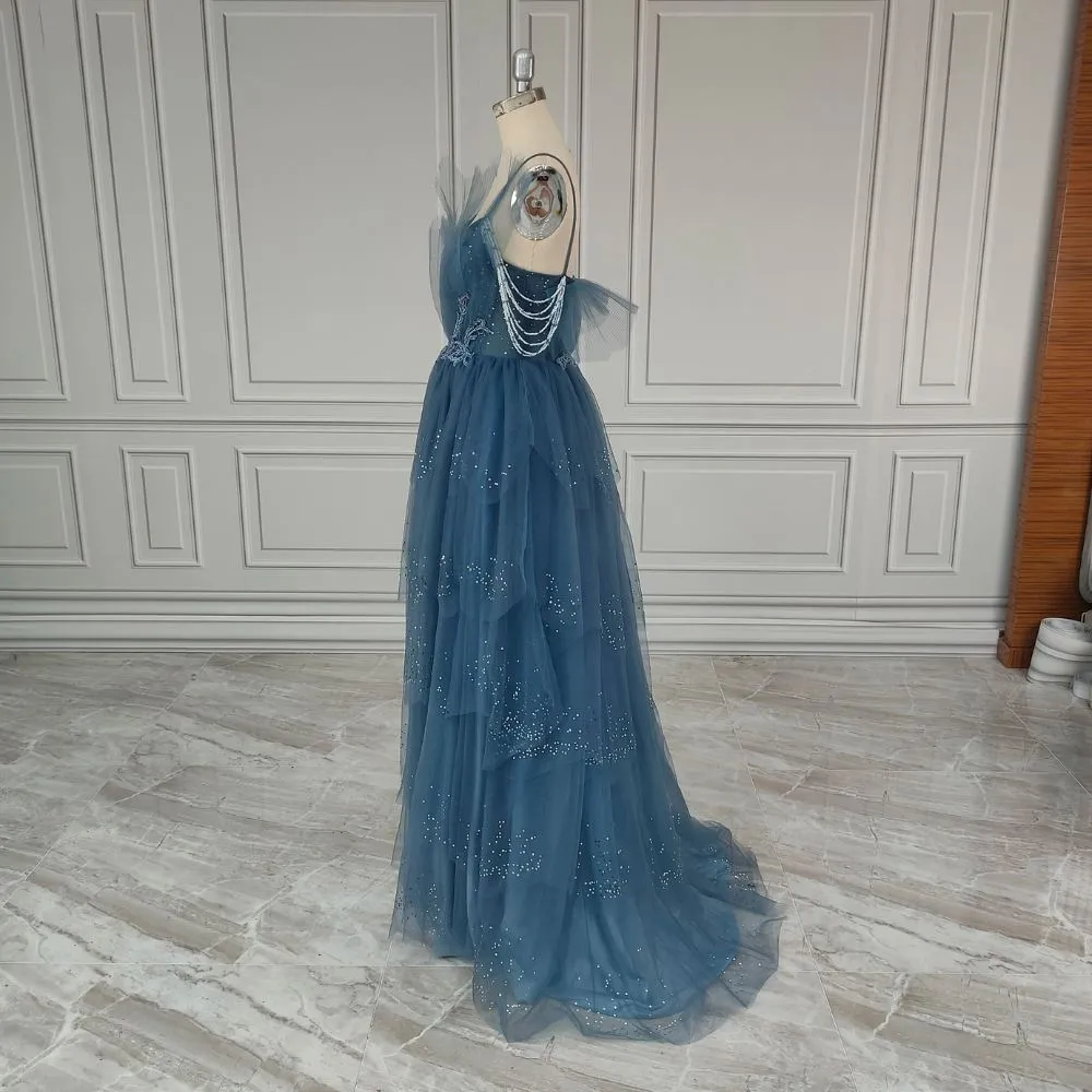 Oceanic Opulence Sparkly Evening Gown