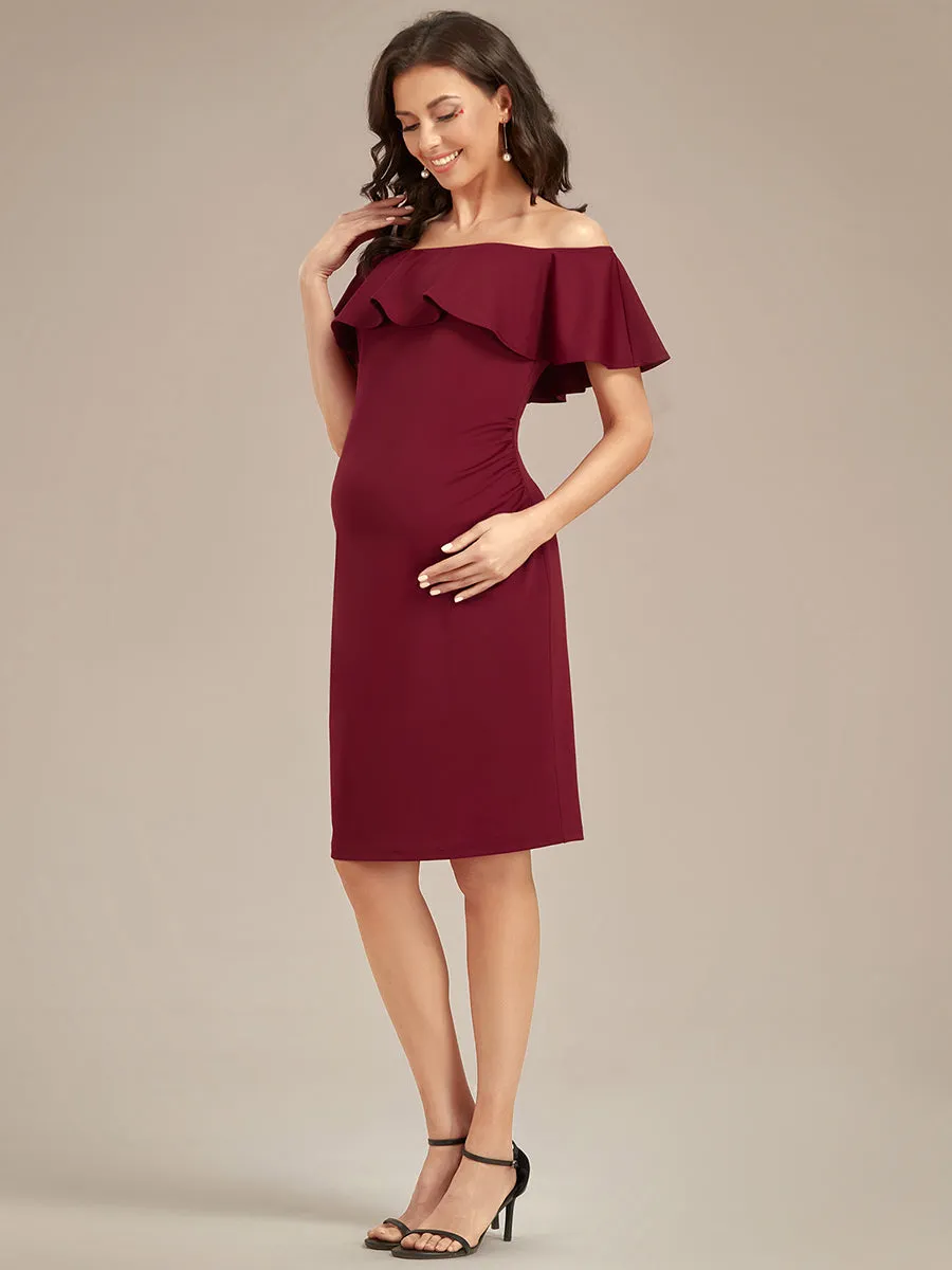 Off Shoulder Ruffles Wholesale Maternity Dresses