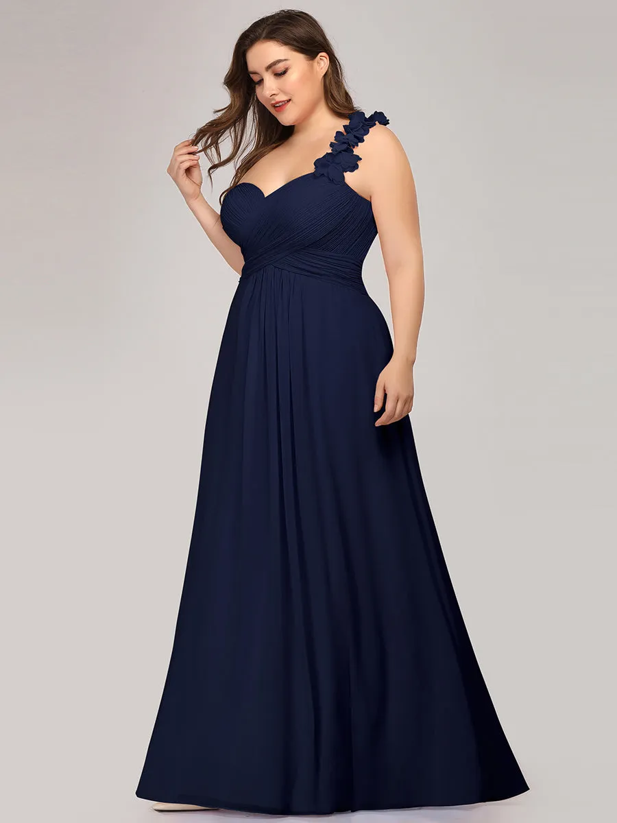 One Shoulder Plus Size Wholesale Chiffon Bridesmaid Dresses