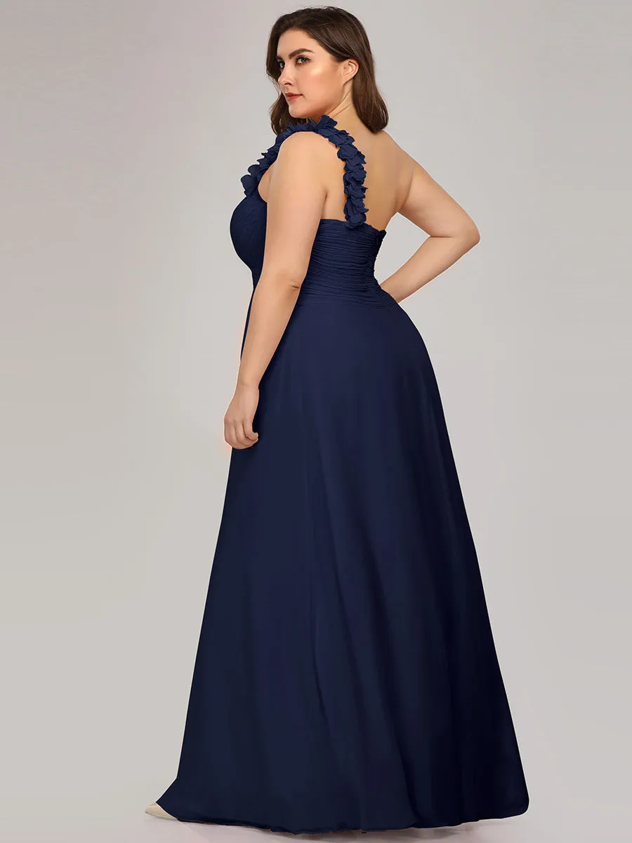 One Shoulder Plus Size Wholesale Chiffon Bridesmaid Dresses