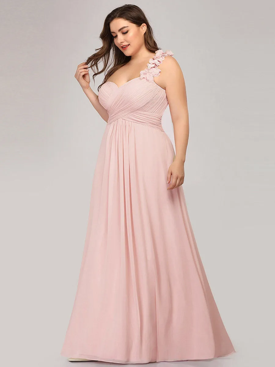 One Shoulder Plus Size Wholesale Chiffon Bridesmaid Dresses