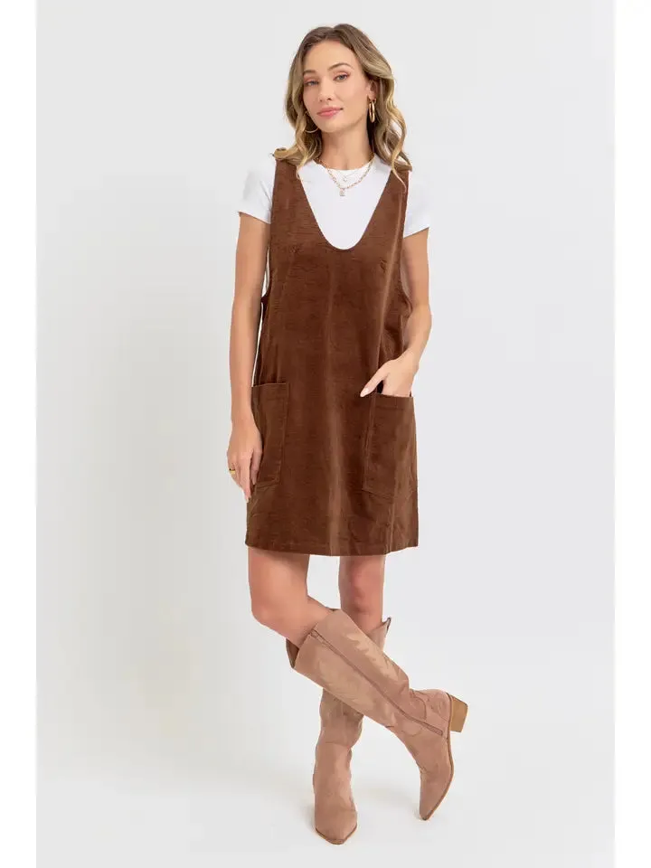 Paige Corduroy Overall Mini Dress