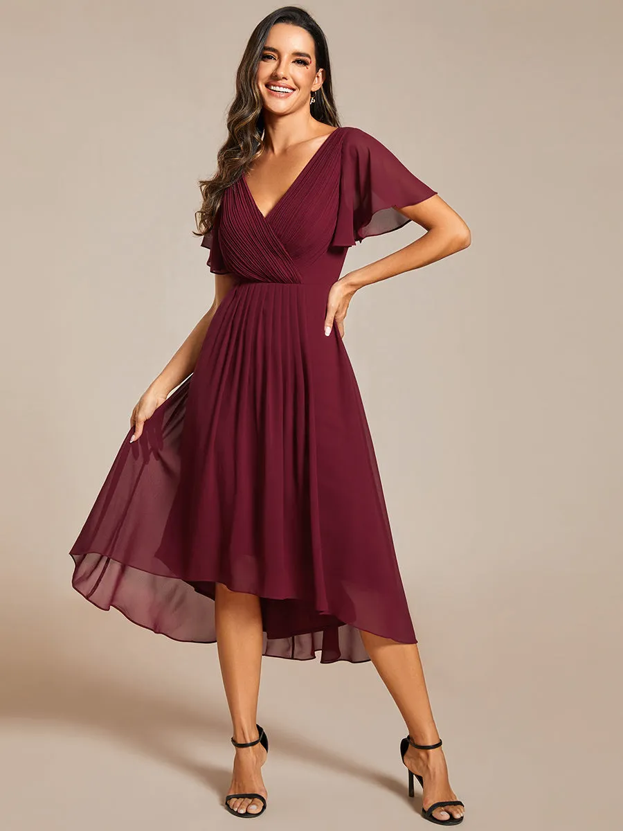 Pleated Ruffles Chiffon Wholesale Wedding Guest Dresses