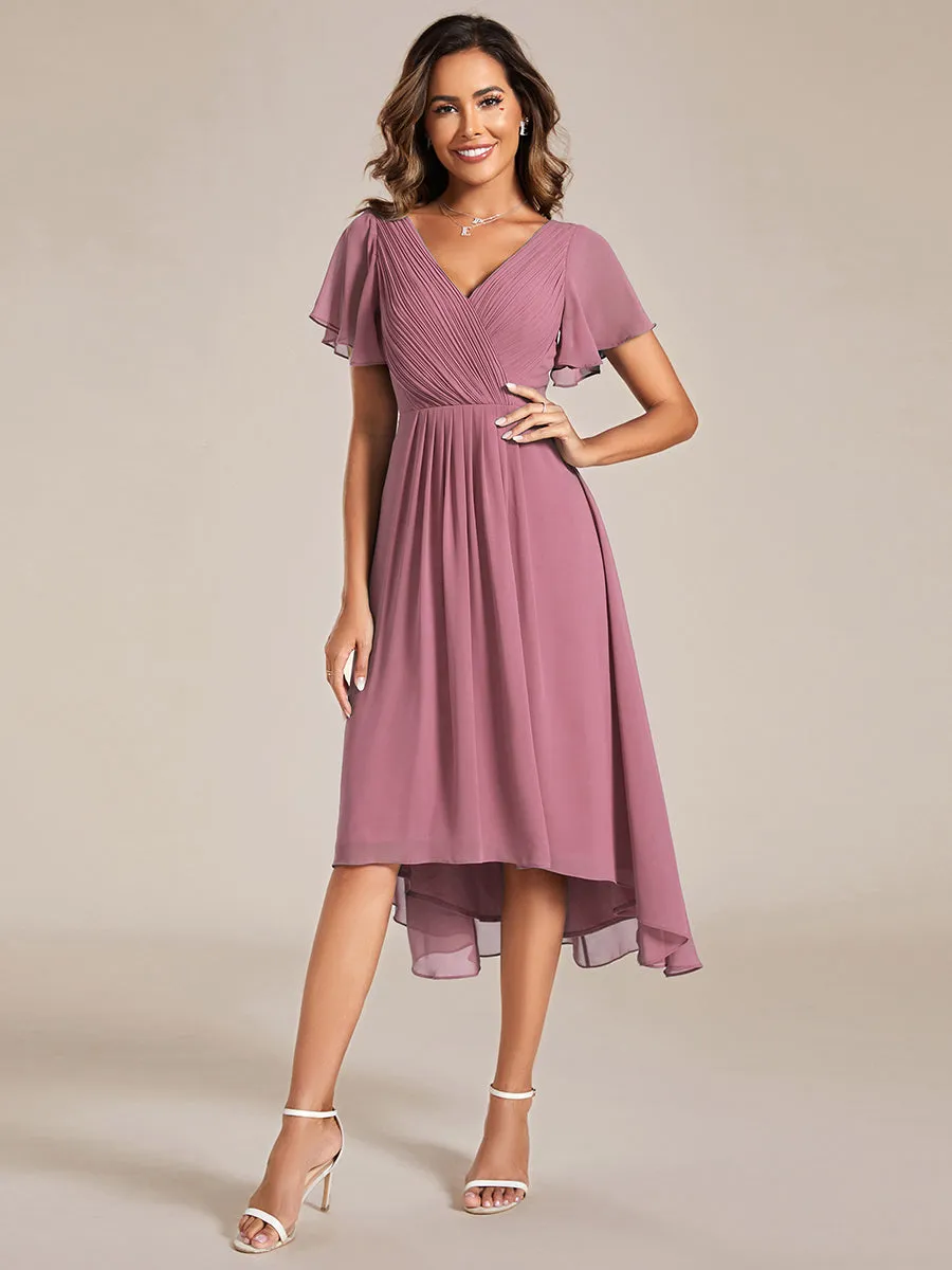 Pleated Ruffles Chiffon Wholesale Wedding Guest Dresses