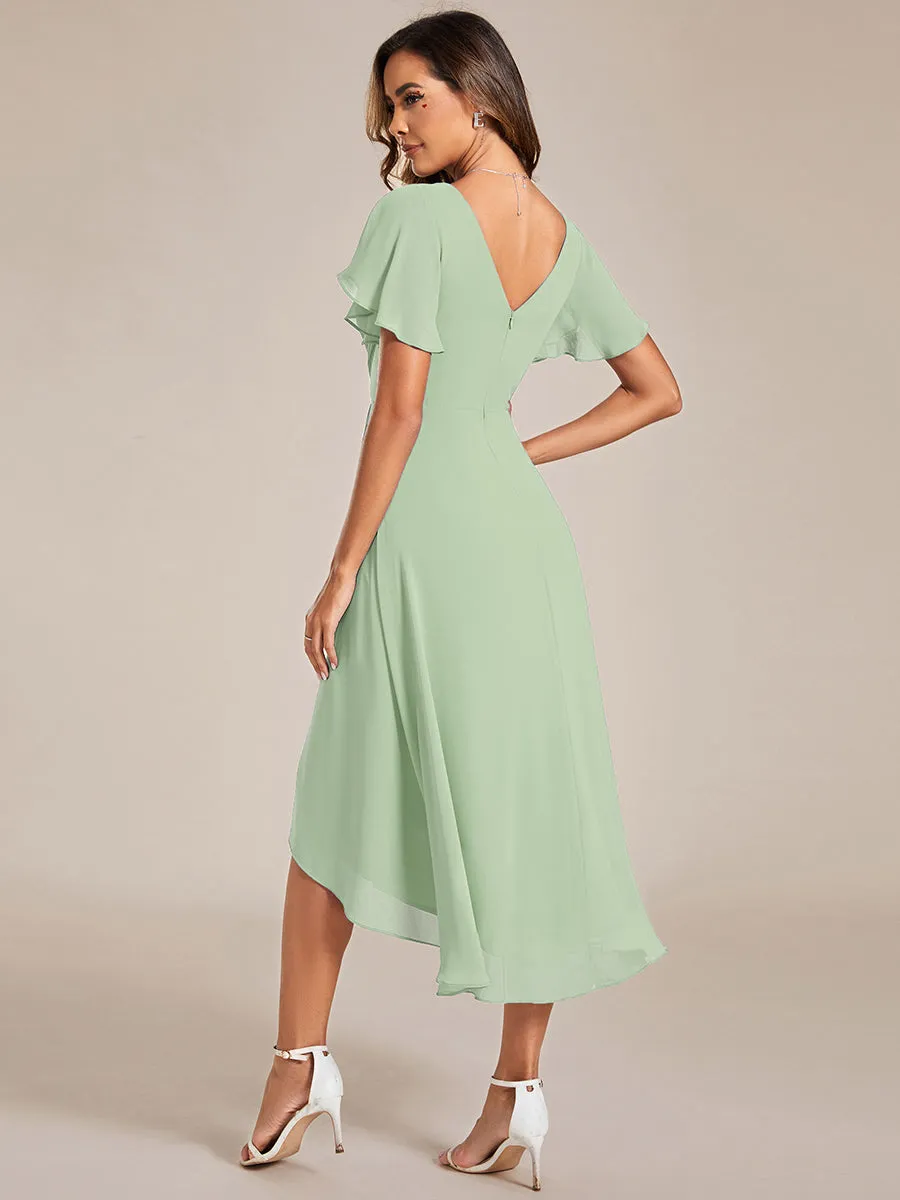 Pleated Ruffles Chiffon Wholesale Wedding Guest Dresses