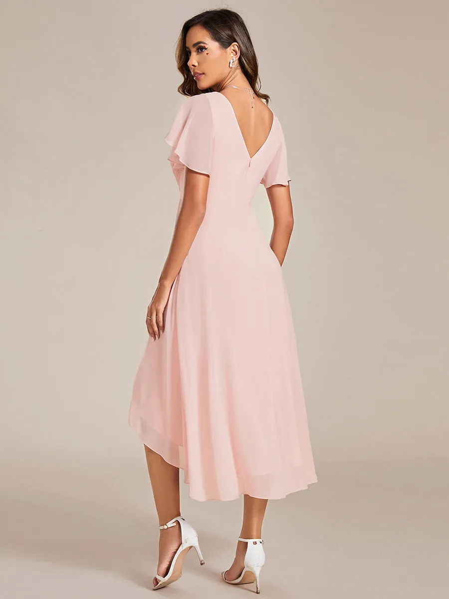 Pleated Ruffles Chiffon Wholesale Wedding Guest Dresses