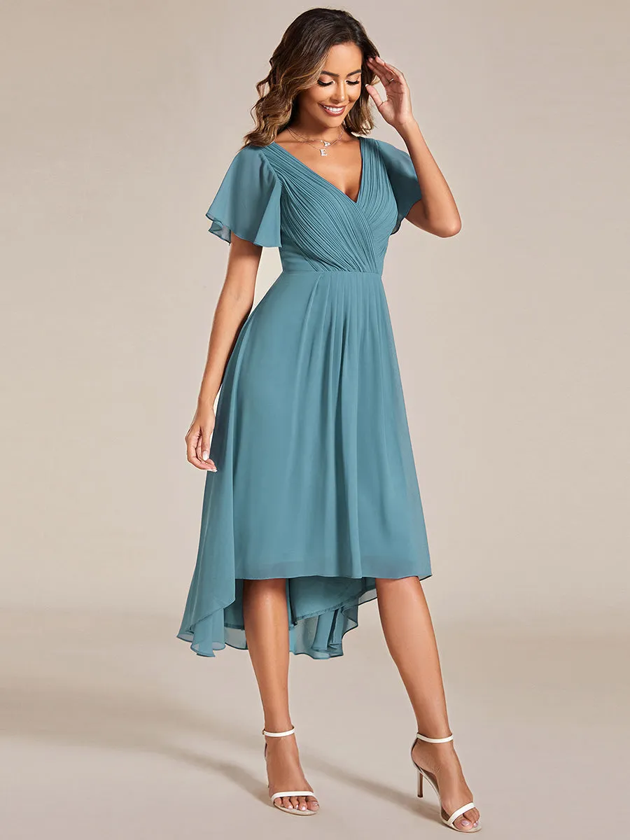 Pleated Ruffles Chiffon Wholesale Wedding Guest Dresses