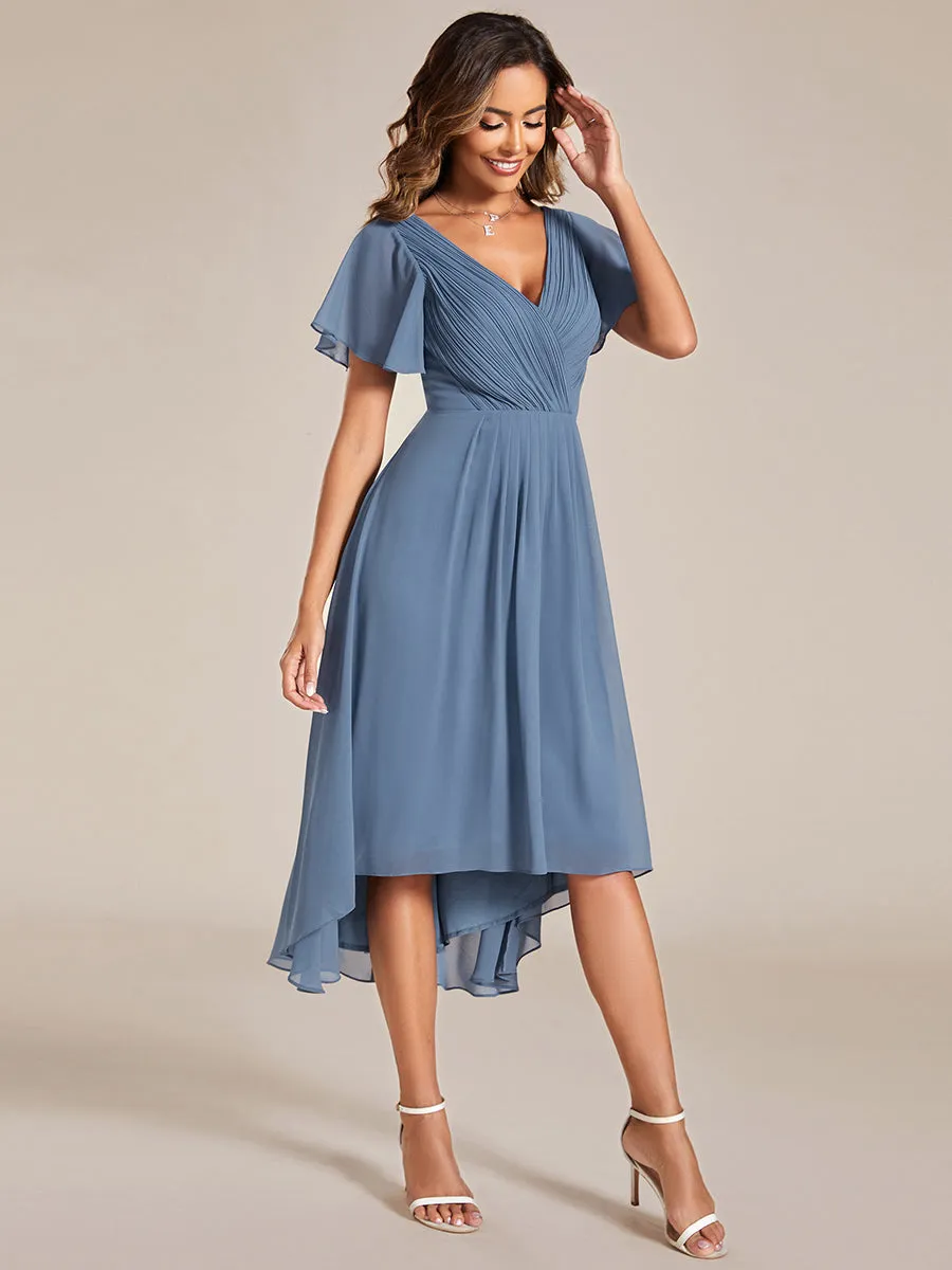 Pleated Ruffles Chiffon Wholesale Wedding Guest Dresses