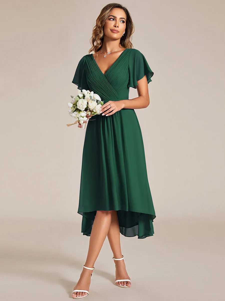 Pleated Ruffles Chiffon Wholesale Wedding Guest Dresses