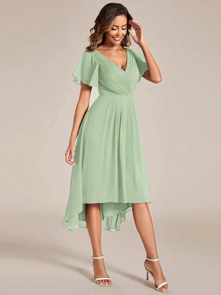 Pleated Ruffles Chiffon Wholesale Wedding Guest Dresses