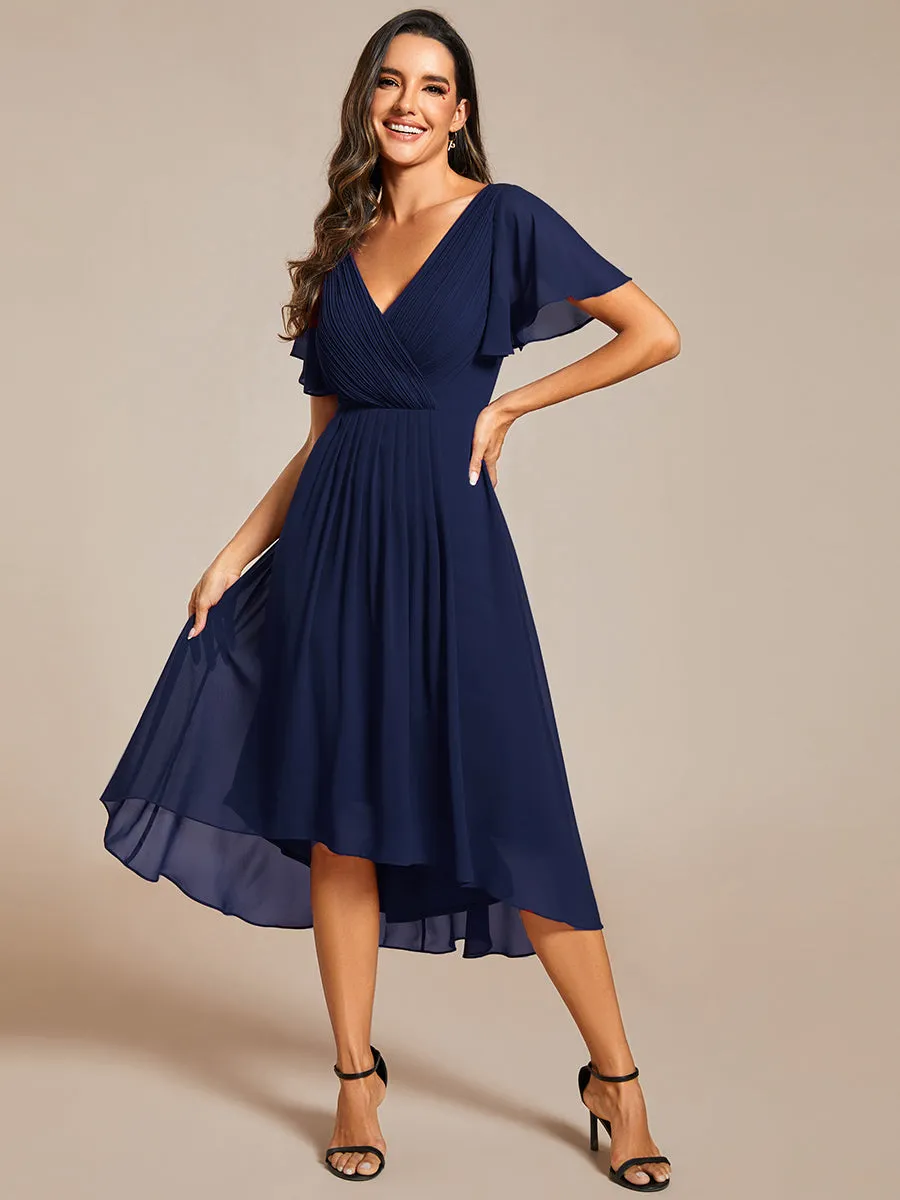 Pleated Ruffles Chiffon Wholesale Wedding Guest Dresses