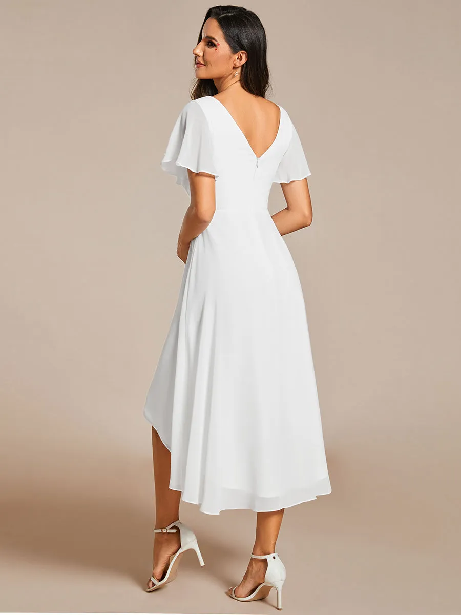 Pleated Ruffles Chiffon Wholesale Wedding Guest Dresses