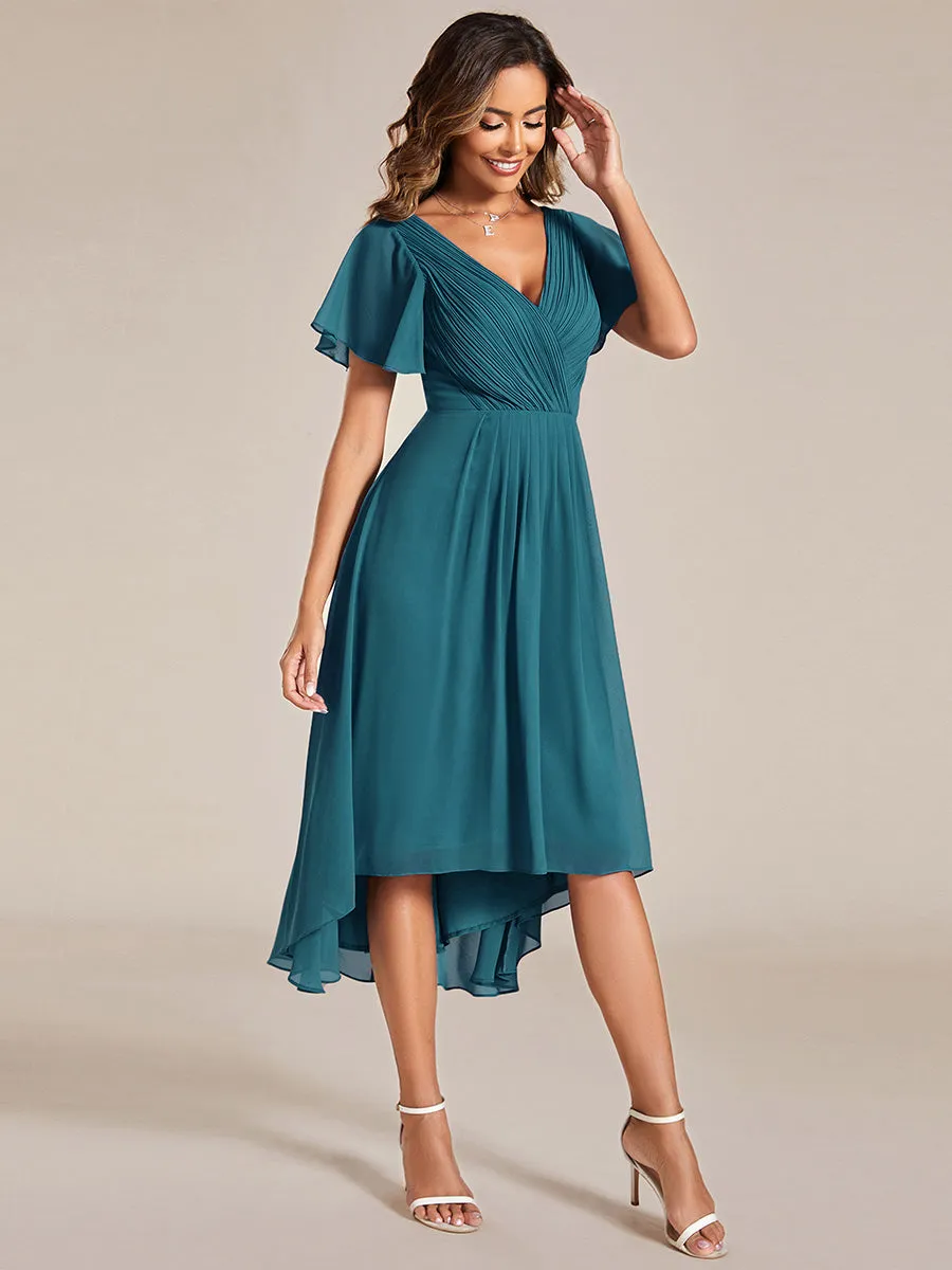 Pleated Ruffles Chiffon Wholesale Wedding Guest Dresses