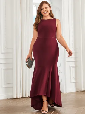 Plus Adorable Round Neck Sleeveless Wholesale Evening Dresses with Fishtail