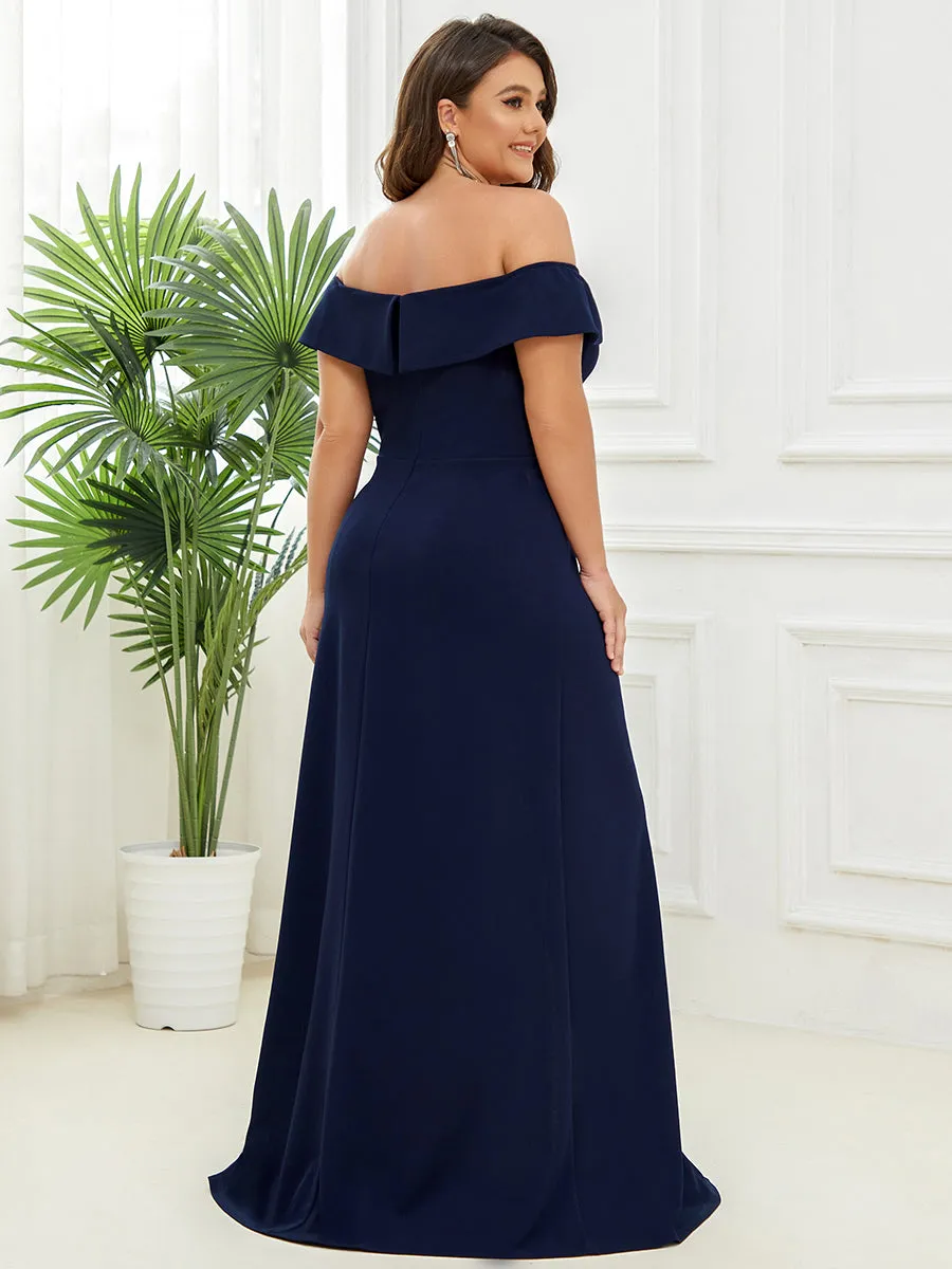 Plus Bewitching Off Shoulders Floor Length Pencil Wholesale Evening Dresses