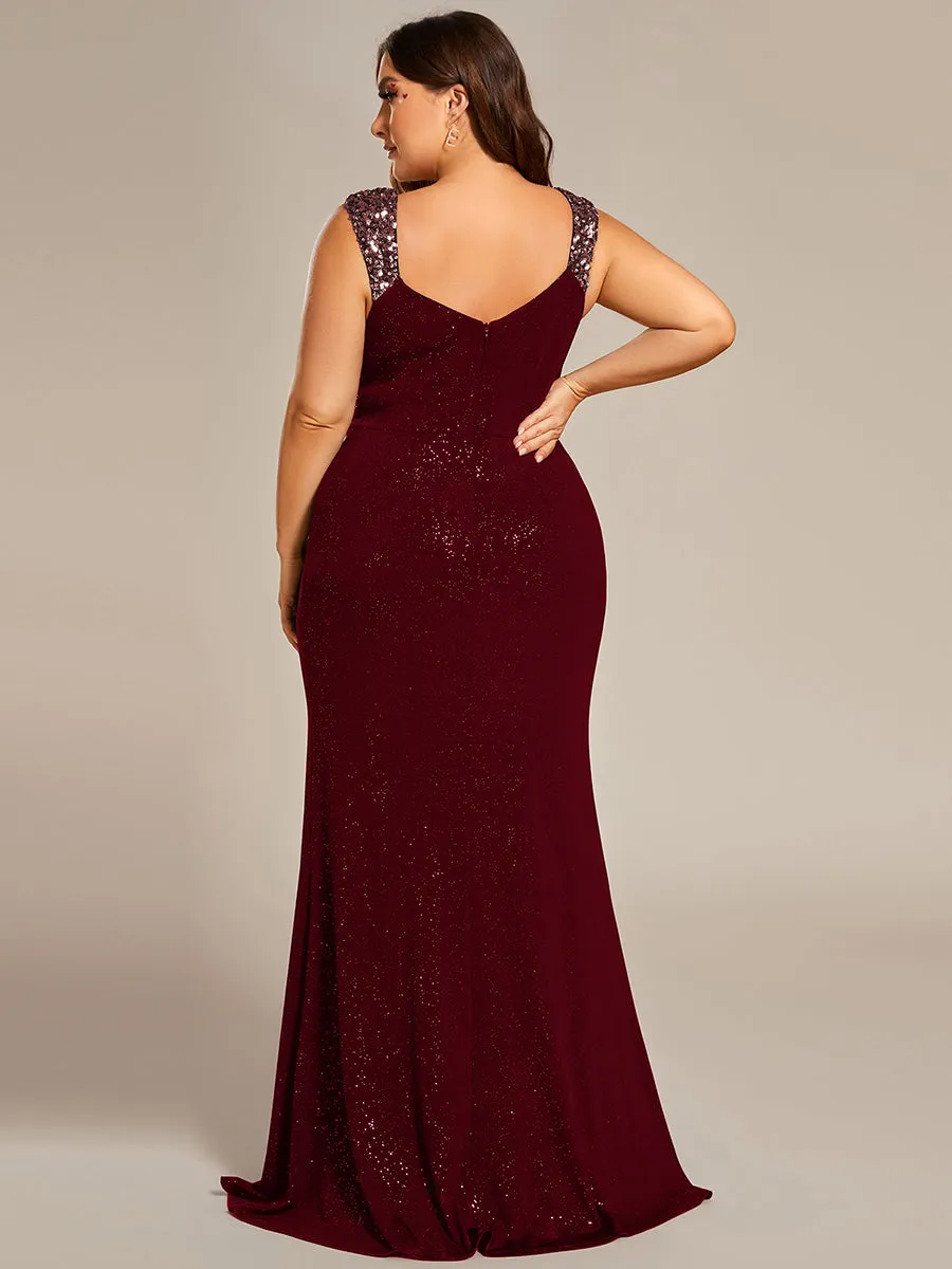 Plus Glitter Split Wholesale Evening Dresses