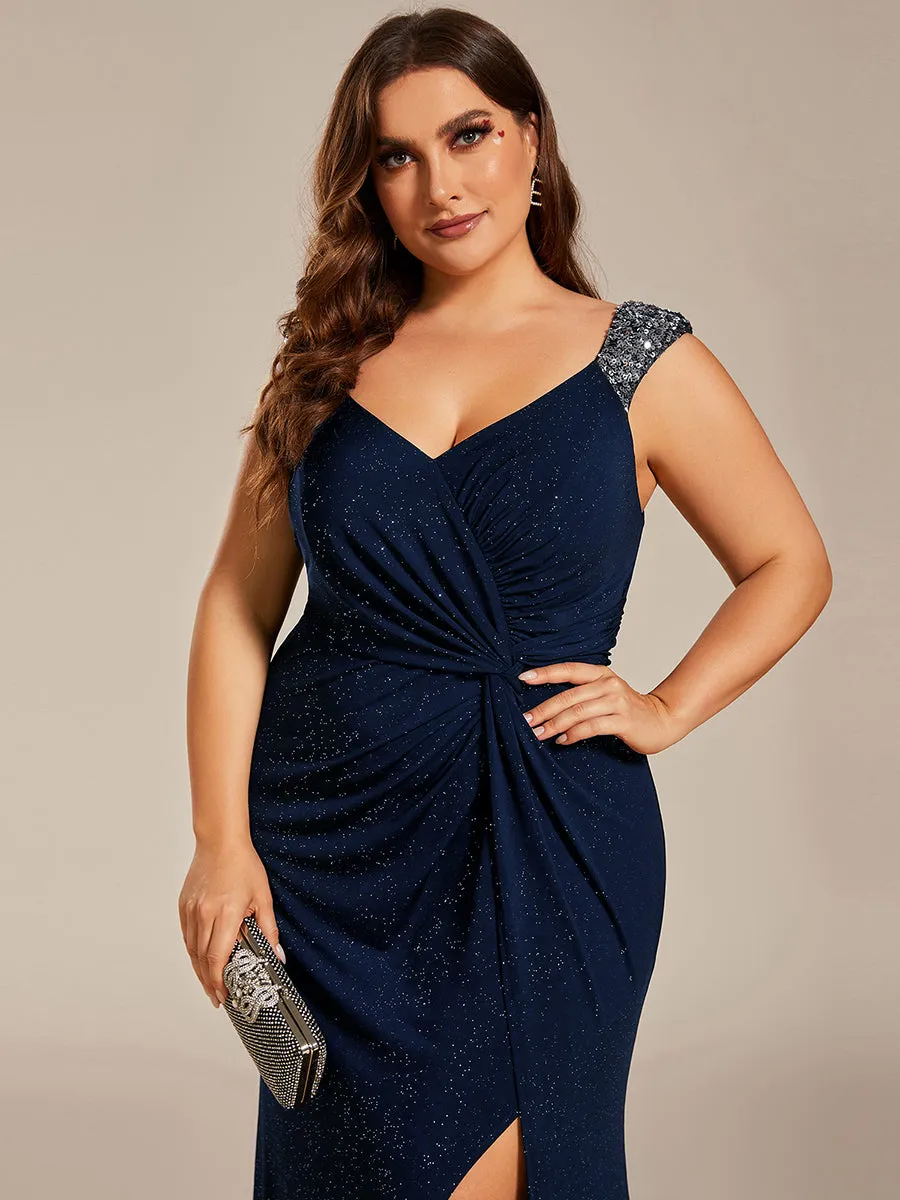 Plus Glitter Split Wholesale Evening Dresses