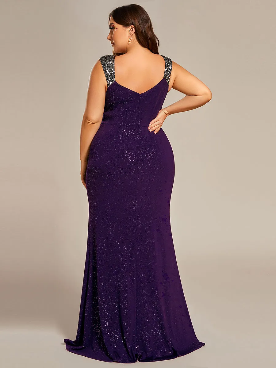 Plus Glitter Split Wholesale Evening Dresses